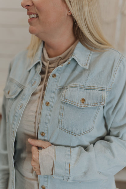 CARLIN FADED BLUE DENIM JACKET