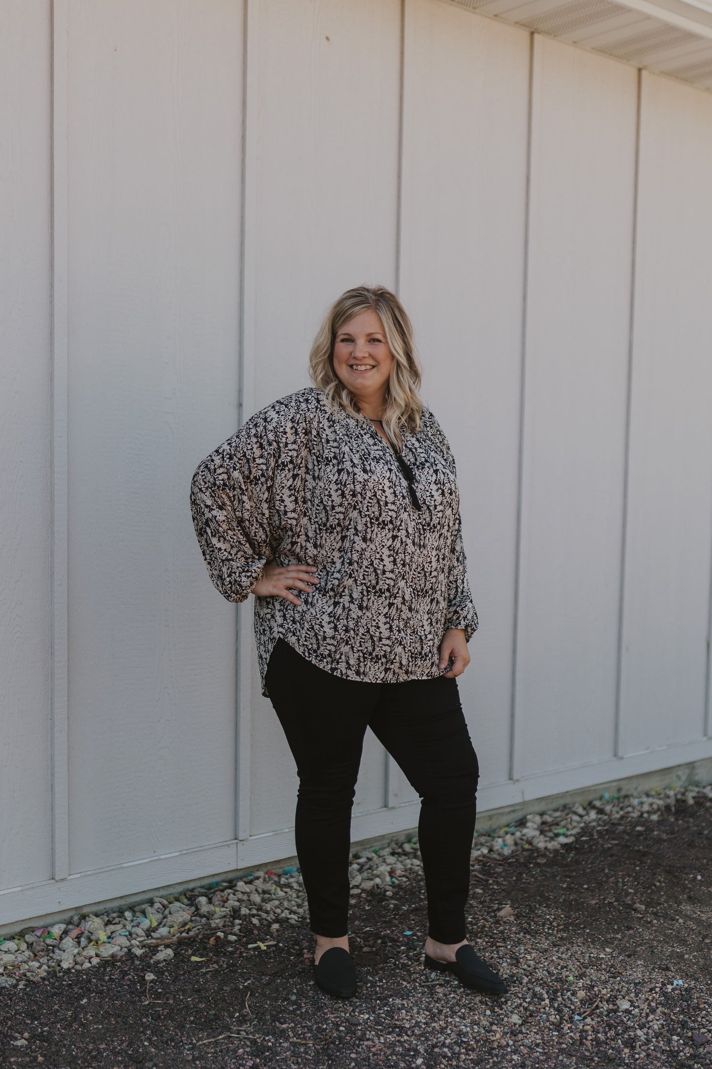 SIDNEY CURVY FLORAL PRINTED BLOUSE