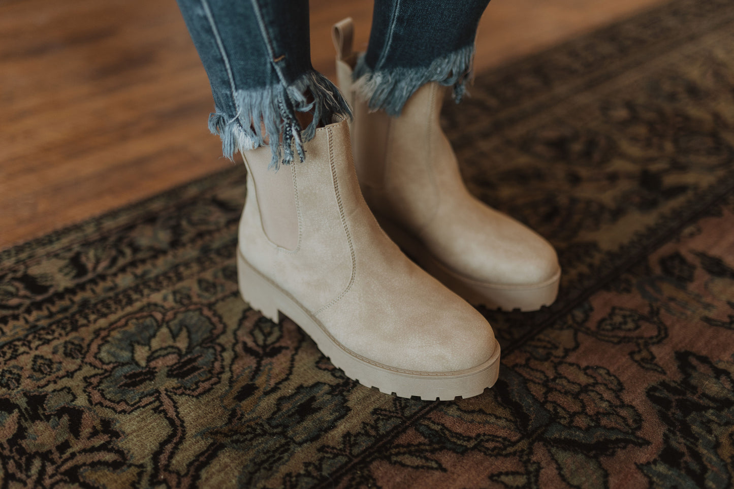 MARGO NATURAL BOOTIE WITH NATURAL COLORED SOLE