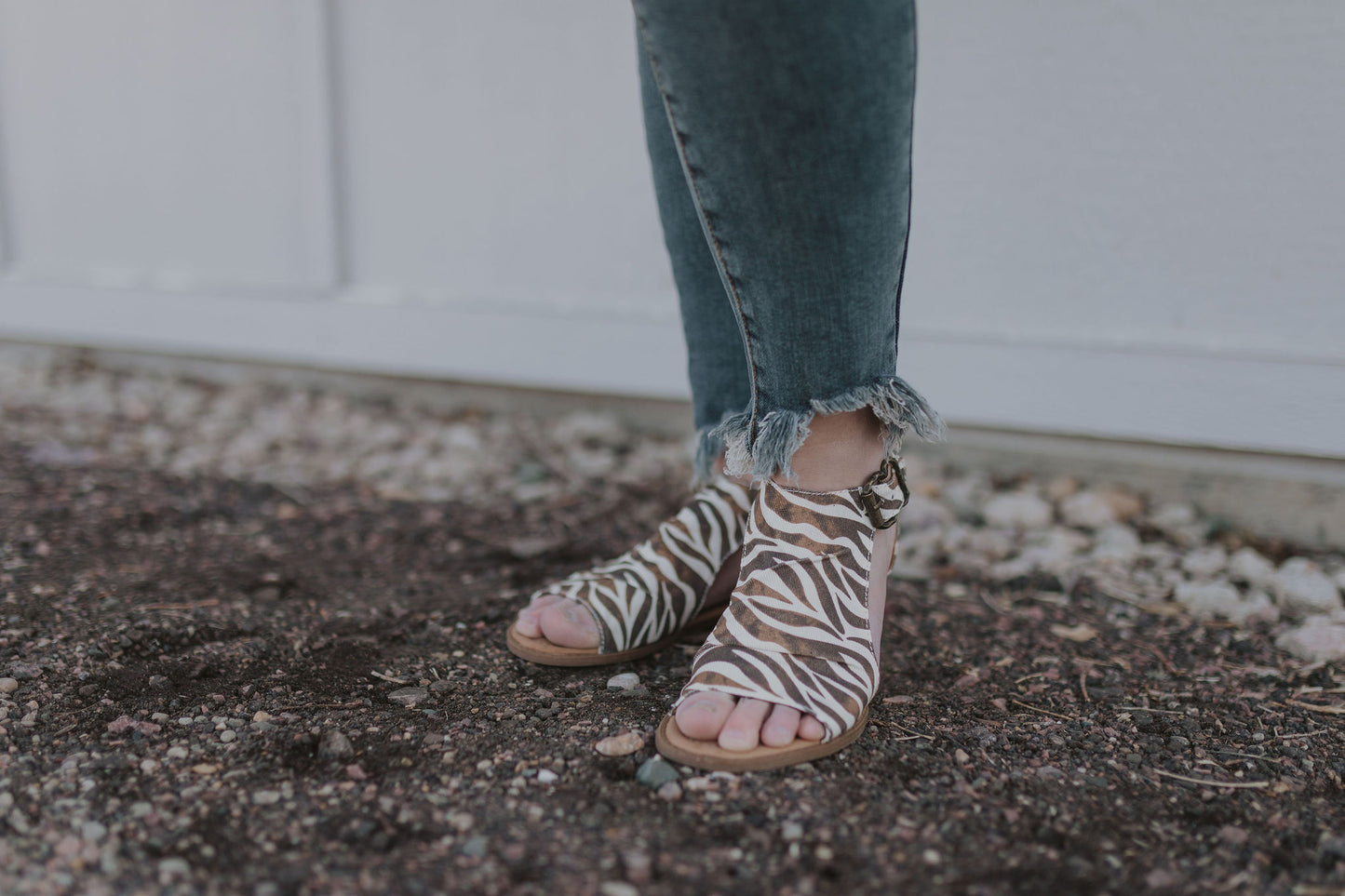 LIBBE ZEBRA PRINT CANVAS SANDAL