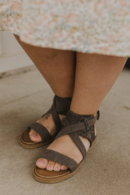 Jayla Charcoal Cheetah Print Strappy Sandal