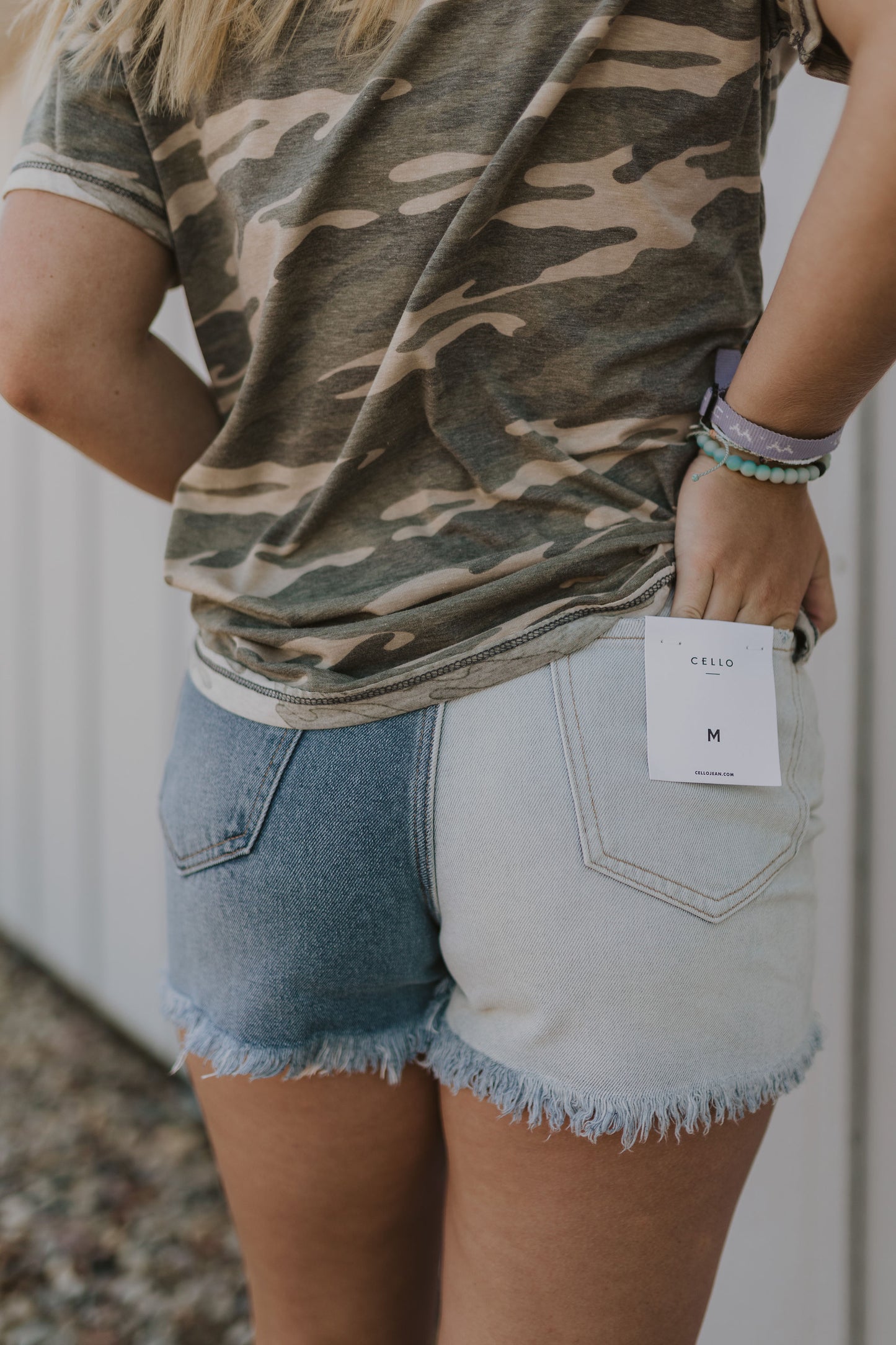 CHELSEY TWO TONE JEAN SHORTS BY IVY & CO