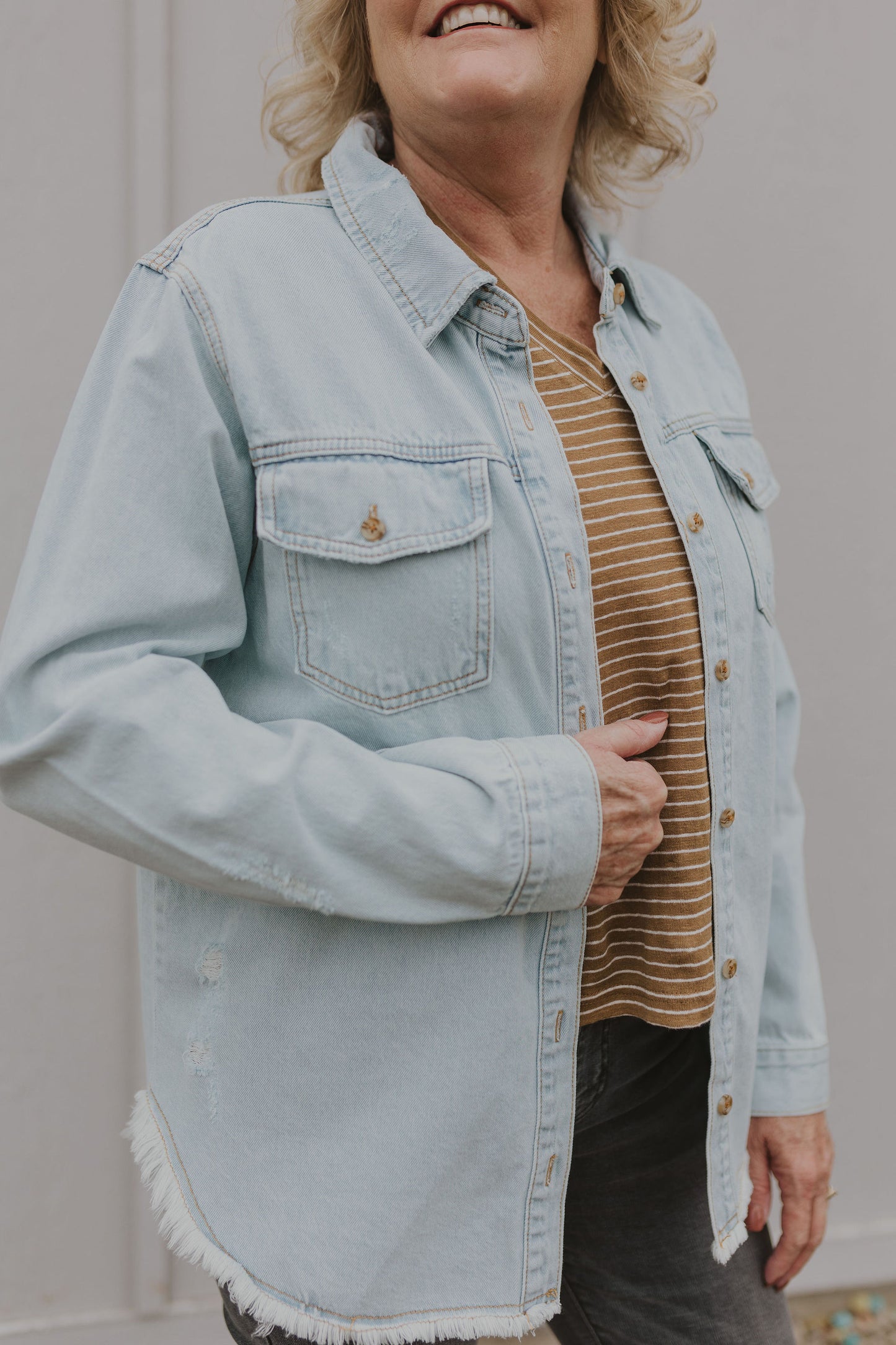 CARLIN FADED BLUE DENIM JACKET