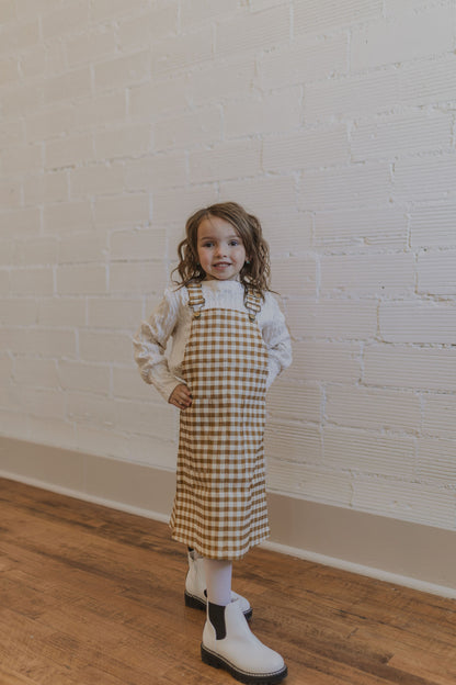 PENNI GIRLS OVERALL GINGHAM DRESS