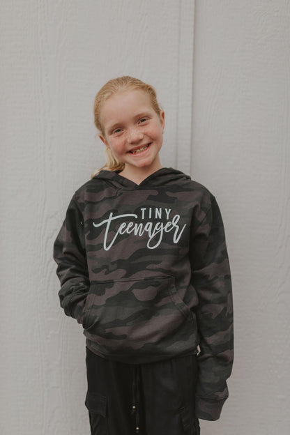 YOUTH TINY TEENAGER CAMO HOODED SWEATSHIRT